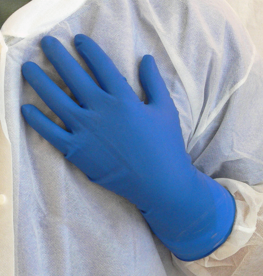 Blue High Risk Disposable Latex Exam Gloves - 14 mil